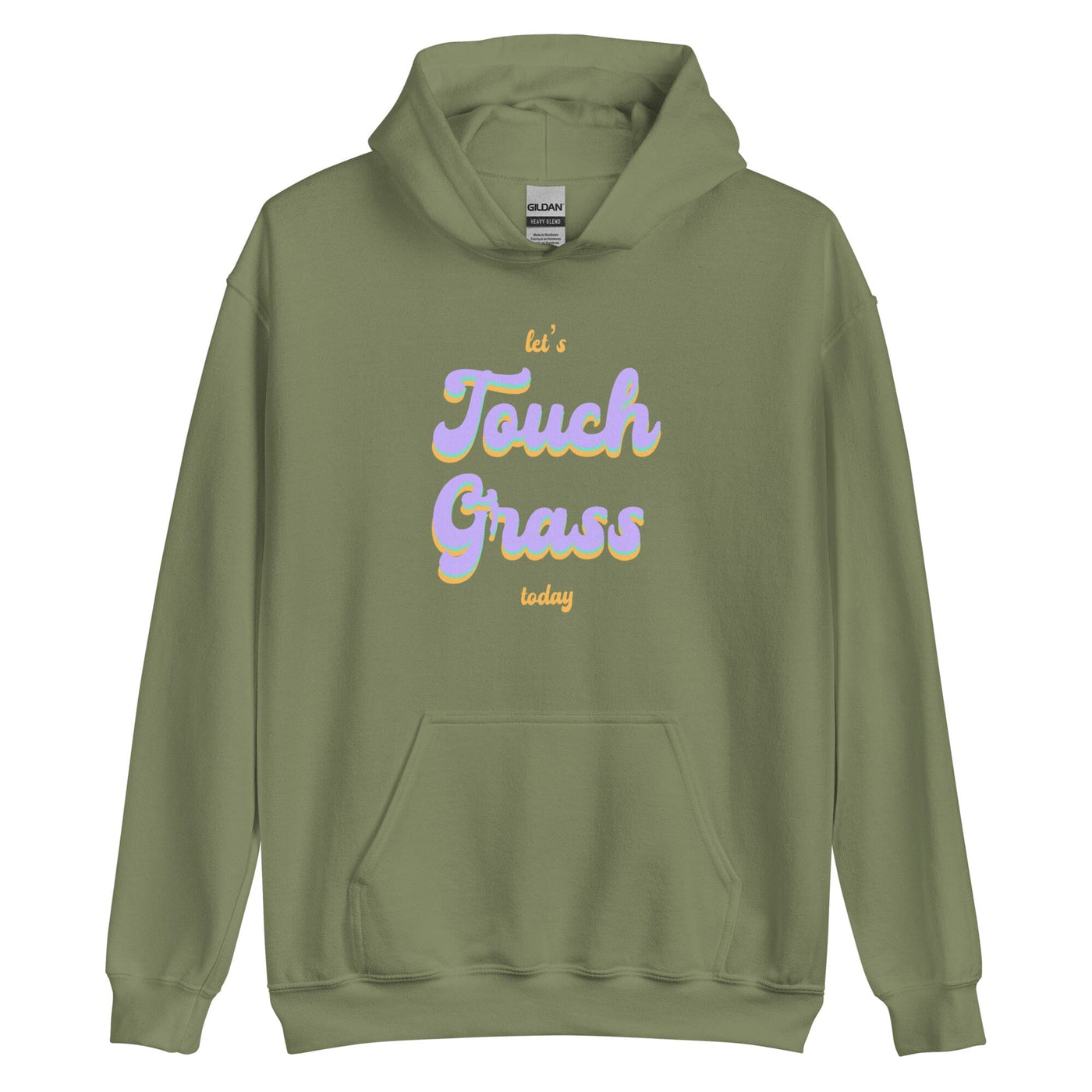 Touch Grass | Unisex Hoodie | Gamer Affirmations Threads & Thistles Inventory Military Green S 