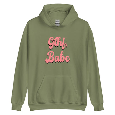 GLHF, Babe | Unisex Hoodie | Gamer Affirmations Threads & Thistles Inventory Military Green S 