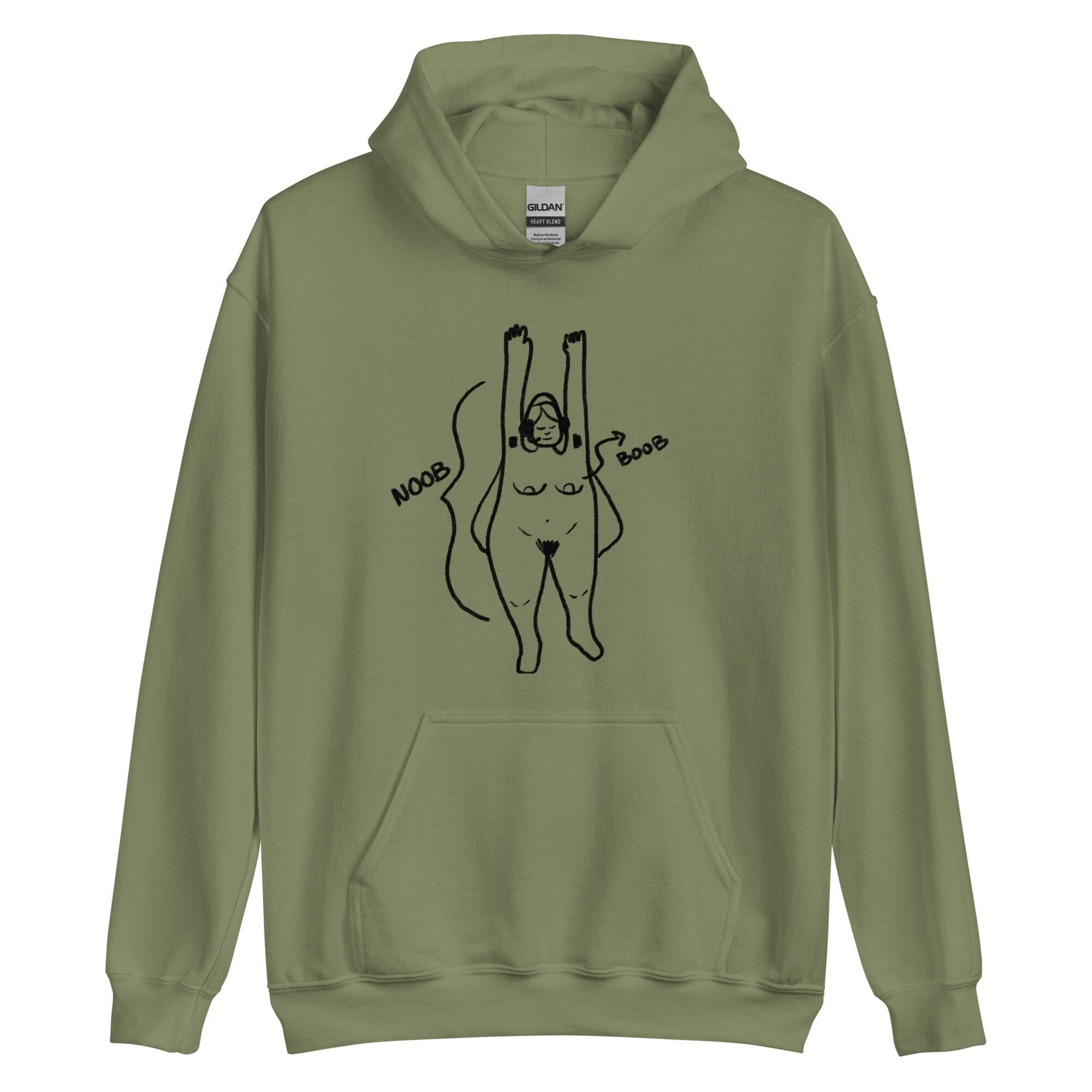 Noob Anatomy | Unisex Hoodie | Feminist Gamer Threads & Thistles Inventory Military Green S 