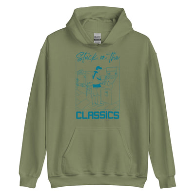 Stuck on the Classics | Unisex Hoodie | Retro Gaming Threads & Thistles Inventory Military Green S 