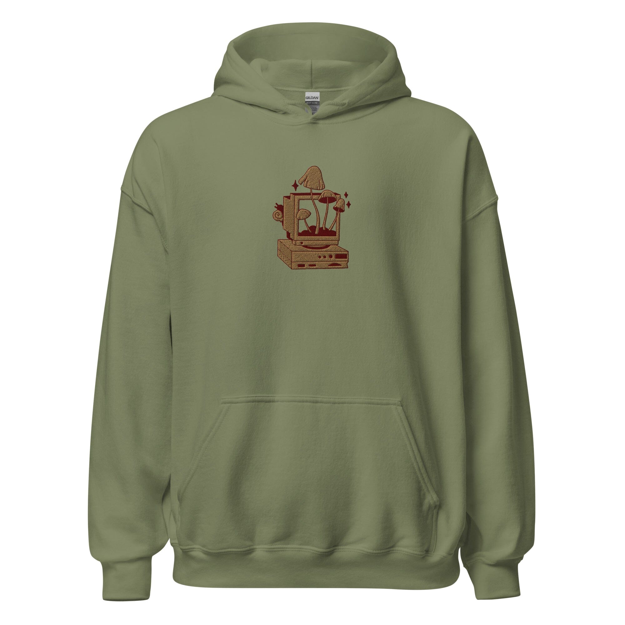 Cozy PC Gaming | Embroidered Unisex Hoodie | Cozy Gamer Threads & Thistles Inventory Military Green S 