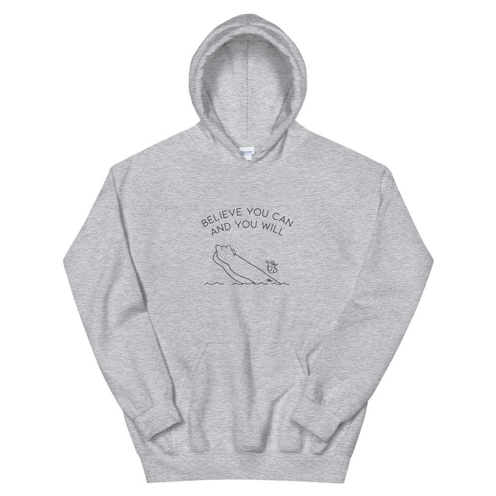 Believe You Can | Unisex Hoodie | Club Penguin Threads and Thistles Inventory Sport Grey S 