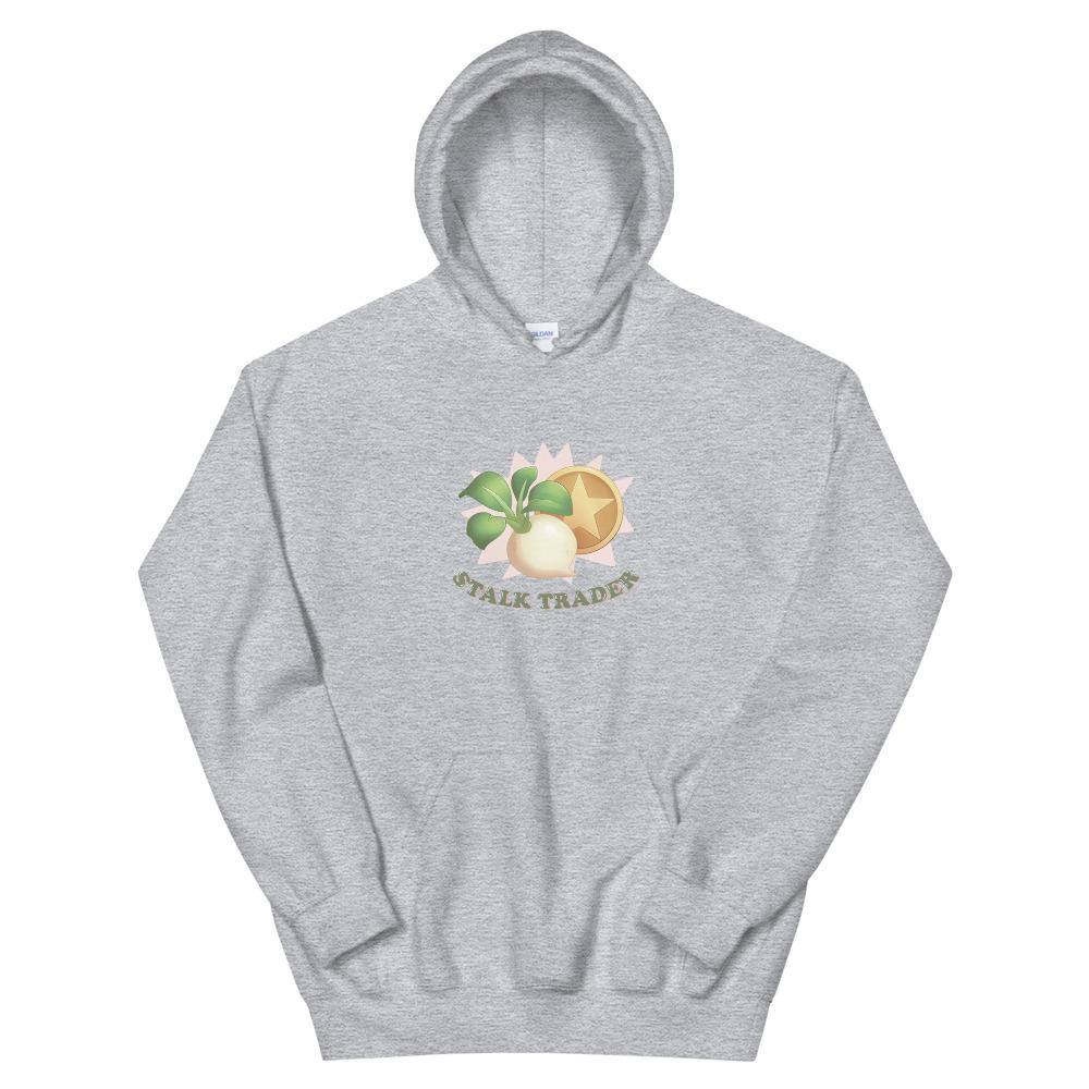 Stalk Trader | Unisex Hoodie | Animal Crossing Threads and Thistles Inventory Sport Grey S 
