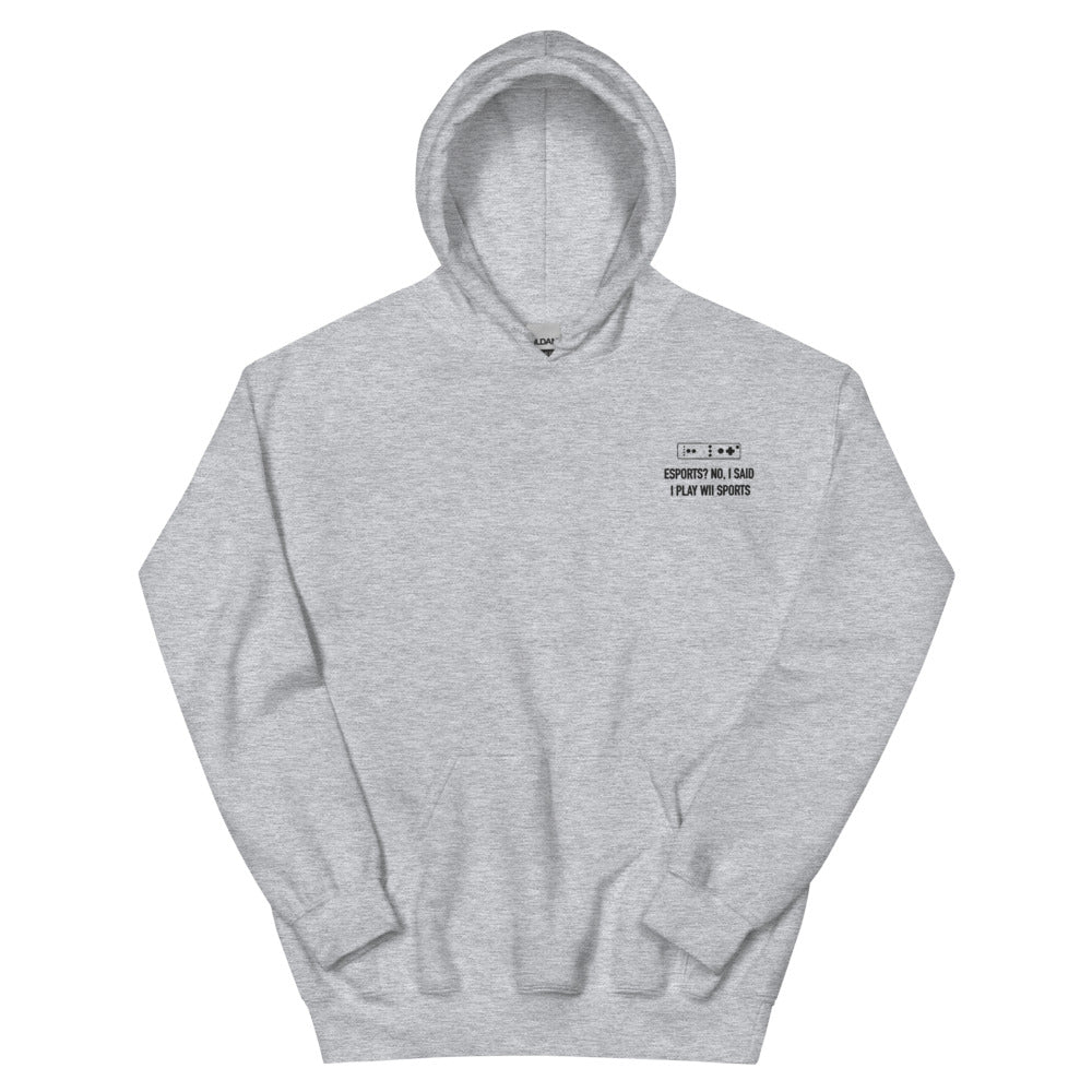 Wii Sports | Embroidered Unisex Hoodie | Feminist Gamer Threads and Thistles Inventory Sport Grey S 