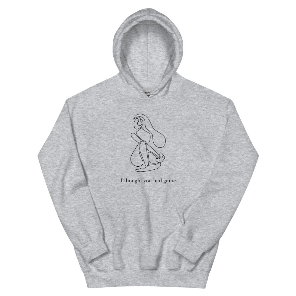 I Thought You Had Game | Unisex Hoodie | Feminist Gamer Threads and Thistles Inventory Sport Grey S 