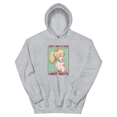 I Want Rights | Unisex Hoodie | Feminist Gamer Threads and Thistles Inventory Sport Grey S 
