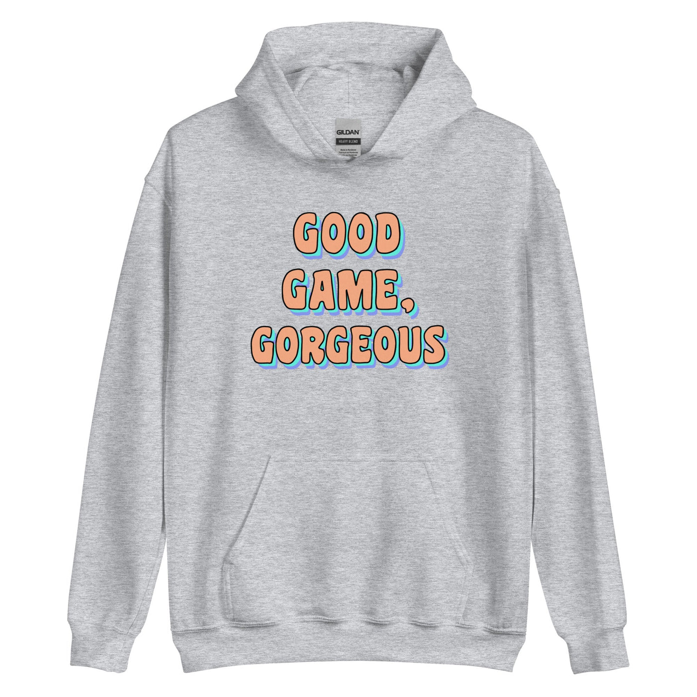 Good Game, Gorgeous | Unisex Hoodie Threads and Thistles Inventory Sport Grey S 