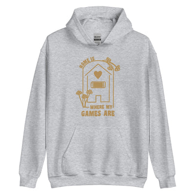 Where my Games Are | Unisex Hoodie | Cozy Gamer Threads and Thistles Inventory Sport Grey S 