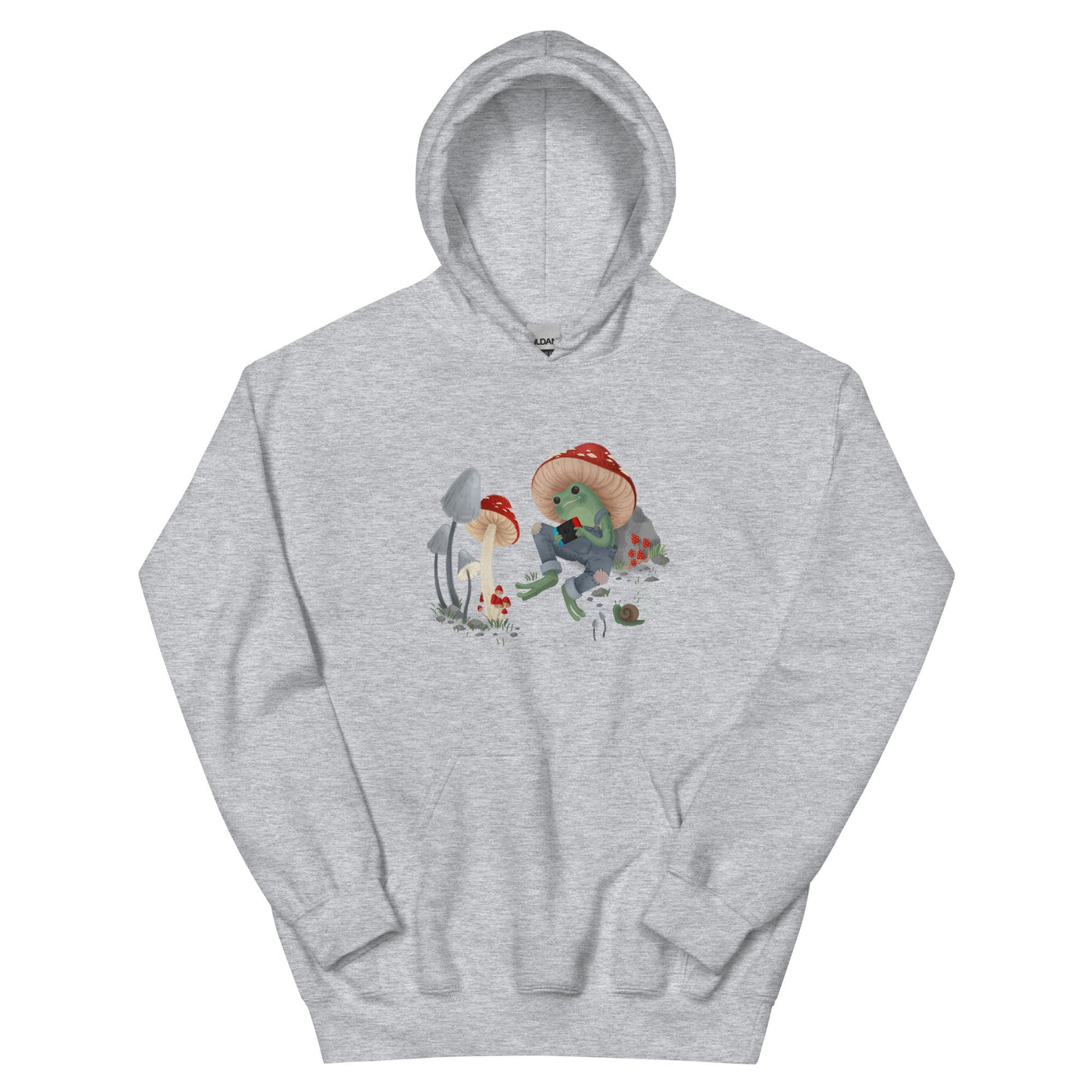 Cottagecore Frog | Unisex Hoodie | Cozy Gamer Threads and Thistles Inventory Sport Grey S 