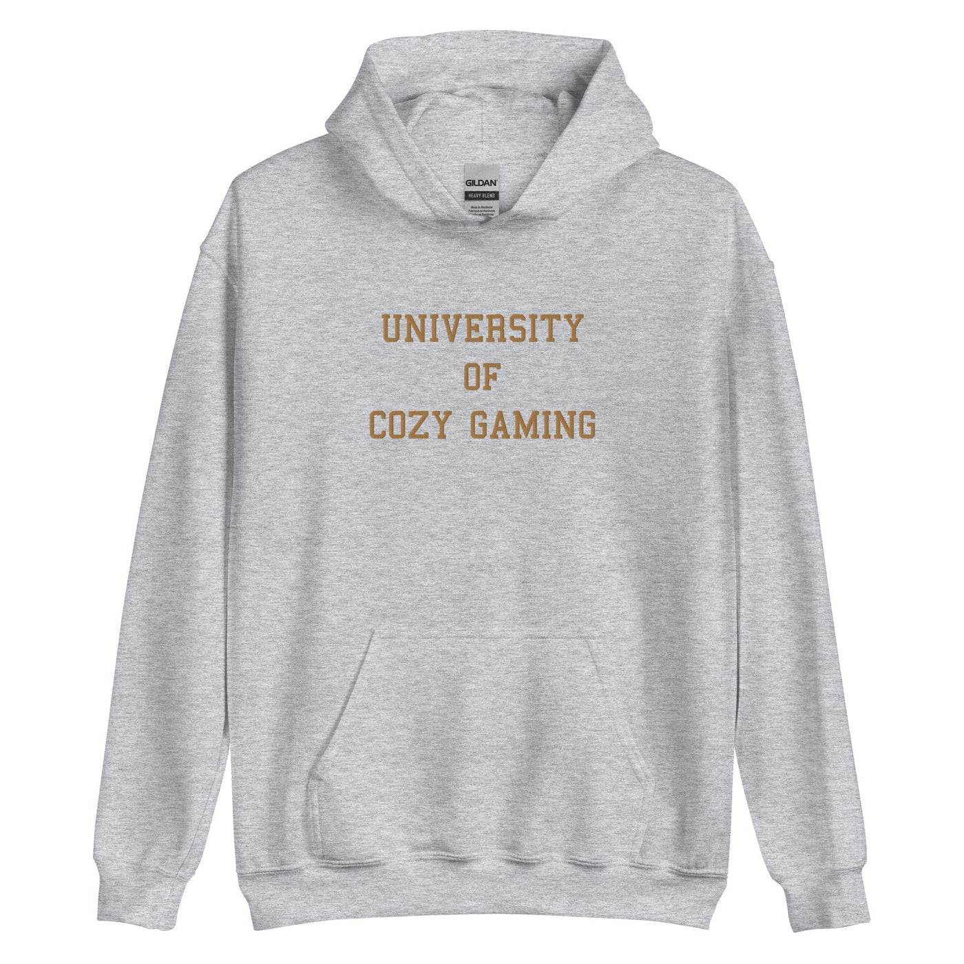 University of Cozy Gaming | Embroidered Unisex Hoodie | Cozy Gamer Threads and Thistles Inventory Sport Grey S 