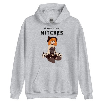 Game Time, Witches | Fall Unisex Hoodie Threads & Thistles Inventory Sport Grey S 