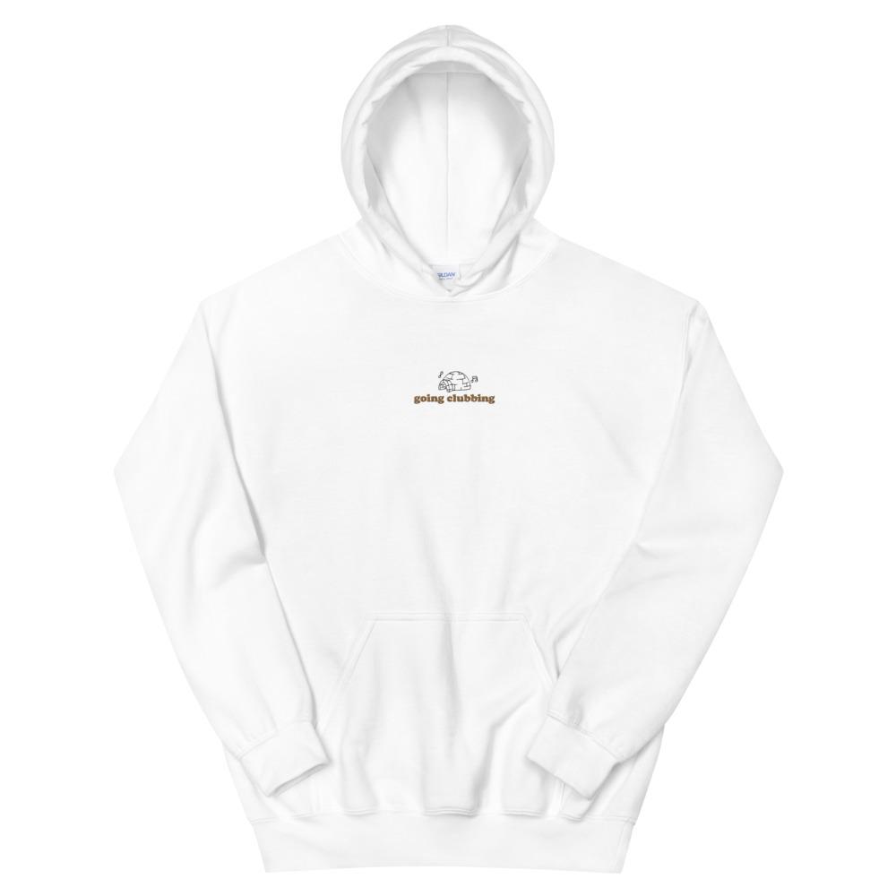 Igloo Going Clubbing | Embroidered Unisex Hoodie | Club penguin Threads and Thistles Inventory White S 