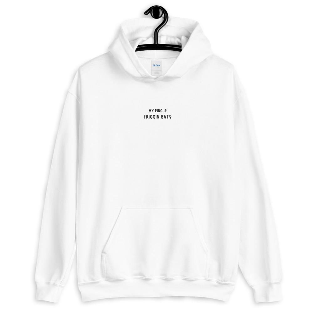 My Ping is Friggin Bats | Embroidered Unisex Hoodie Threads and Thistles Inventory 