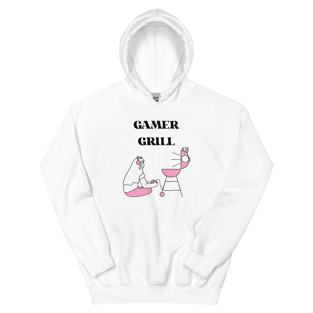 Gamer Grill | Unisex Hoodie | Feminist Gamer Threads and Thistles Inventory White S 