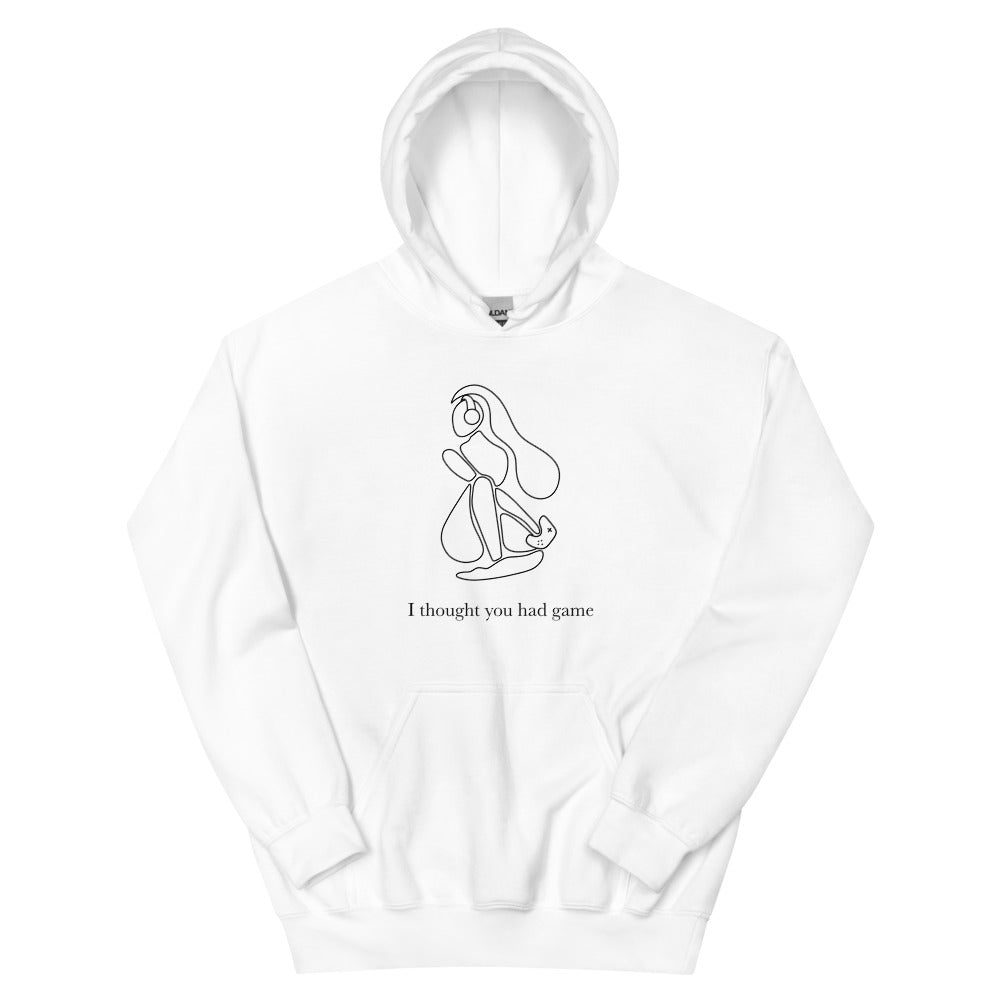 I Thought You Had Game | Unisex Hoodie | Feminist Gamer Threads and Thistles Inventory White S 