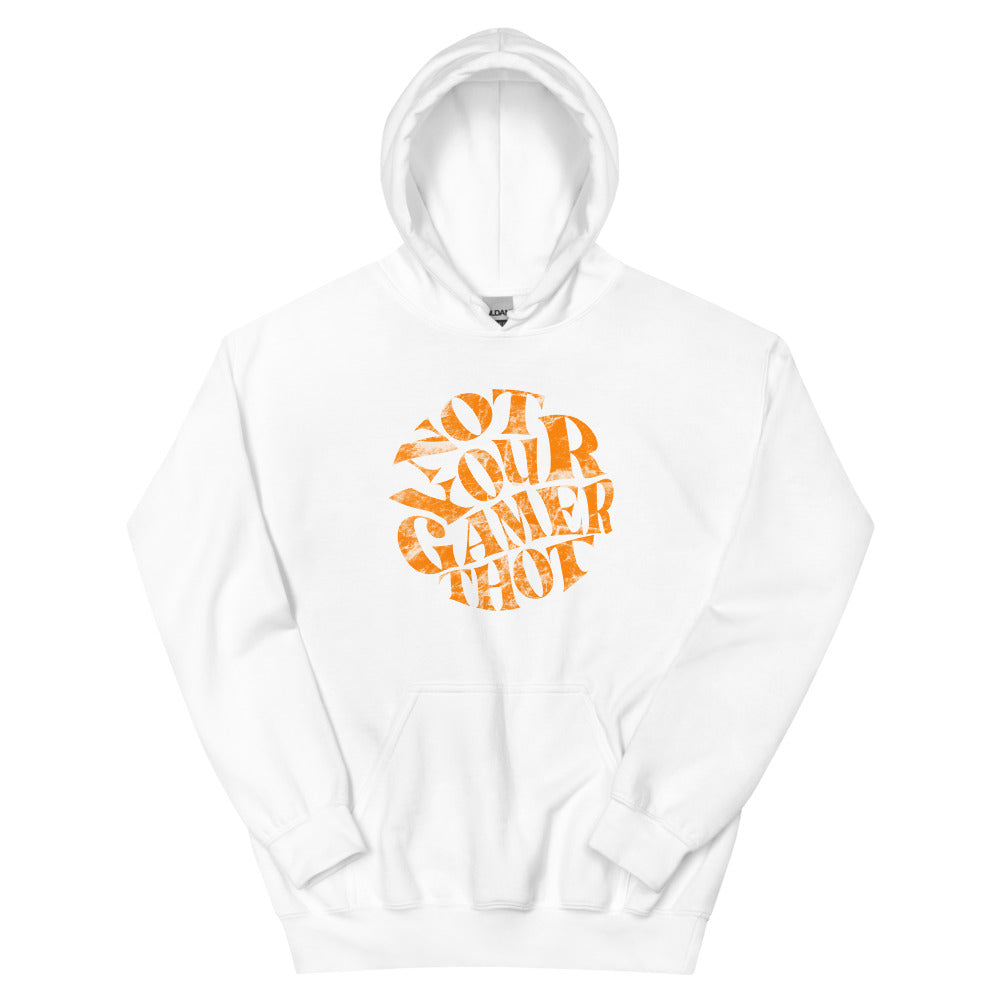 Gamer Thot (distressed design) | Unisex Hoodie | Feminist Gamer Threads and Thistles Inventory White S 
