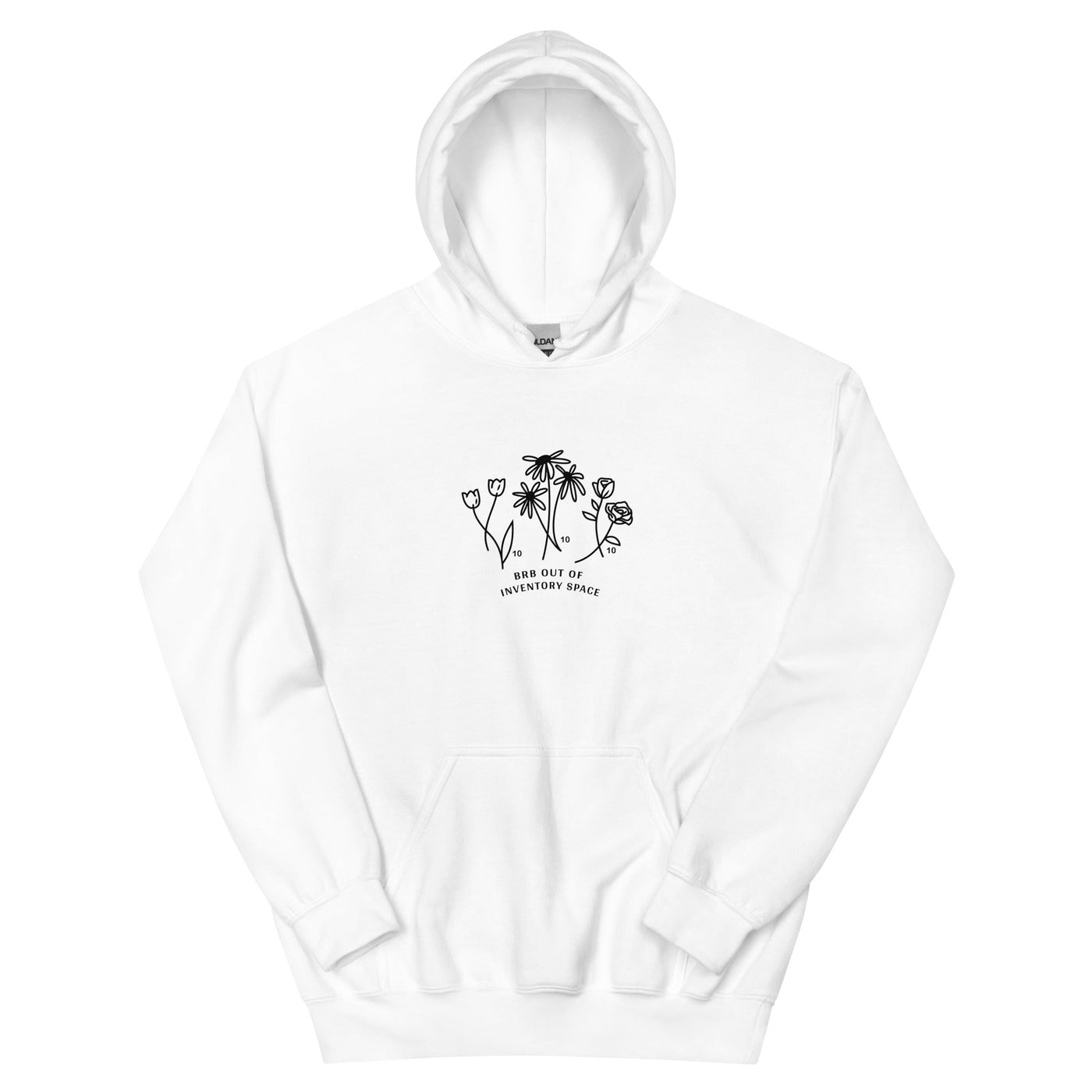 BRB Out of Inventory Space | Unisex Hoodie | Animal Crossing Threads and Thistles Inventory White S 