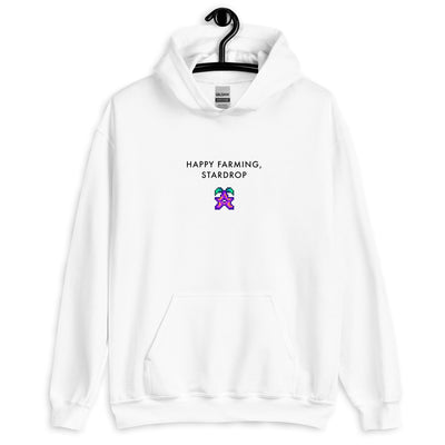 Happy Farming, Stardrop | Unisex Hoodie | Stardew Valley Threads and Thistles Inventory 