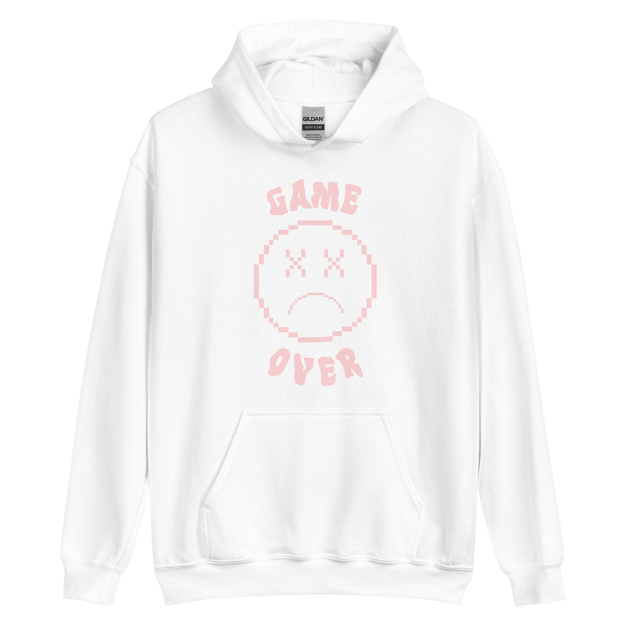 Game Over Smiley | Unisex Hoodie Threads and Thistles Inventory White S 