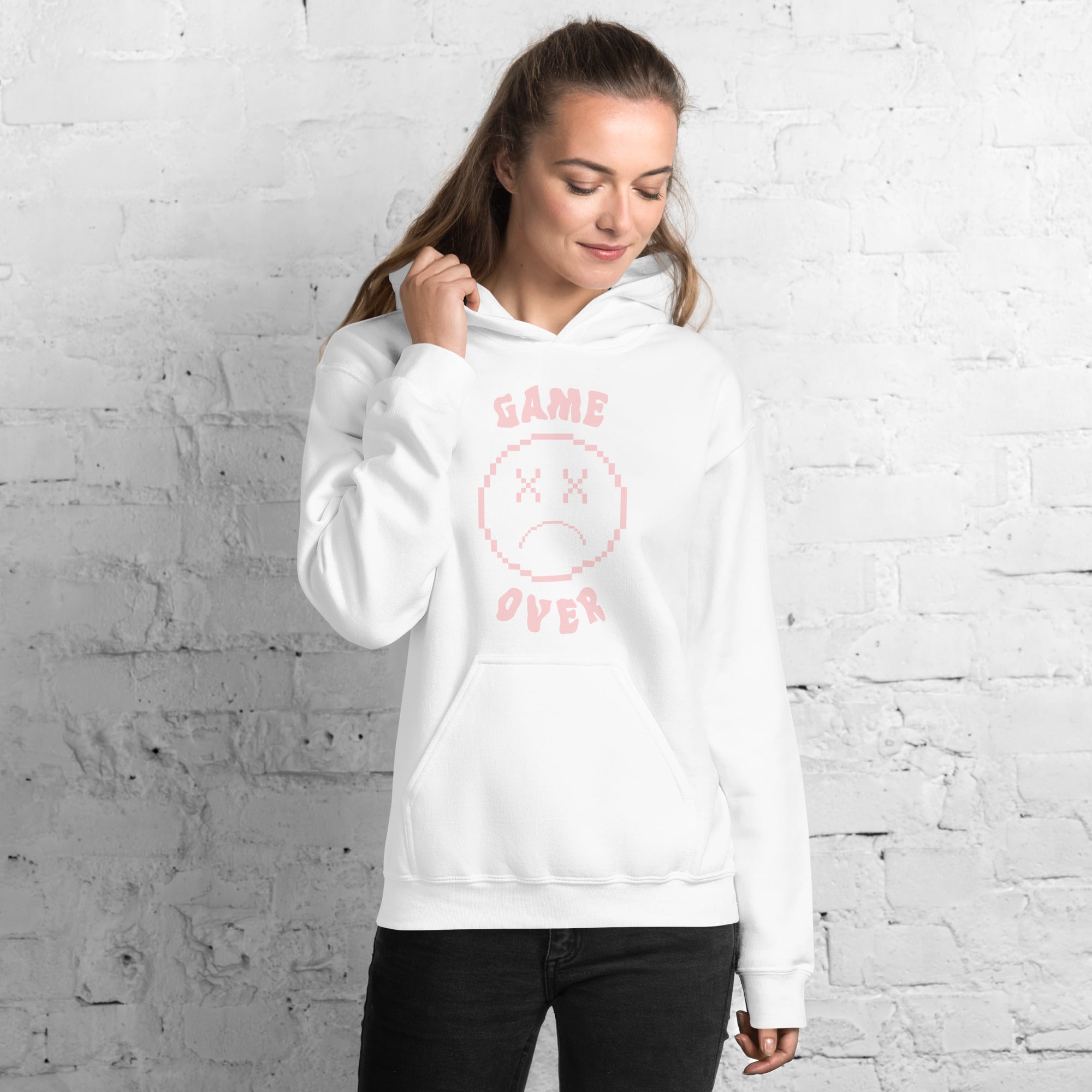 Game Over Smiley | Unisex Hoodie Threads and Thistles Inventory 