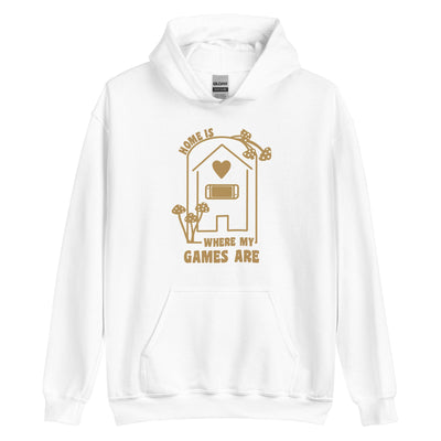Where my Games Are | Unisex Hoodie | Cozy Gamer Threads and Thistles Inventory White S 