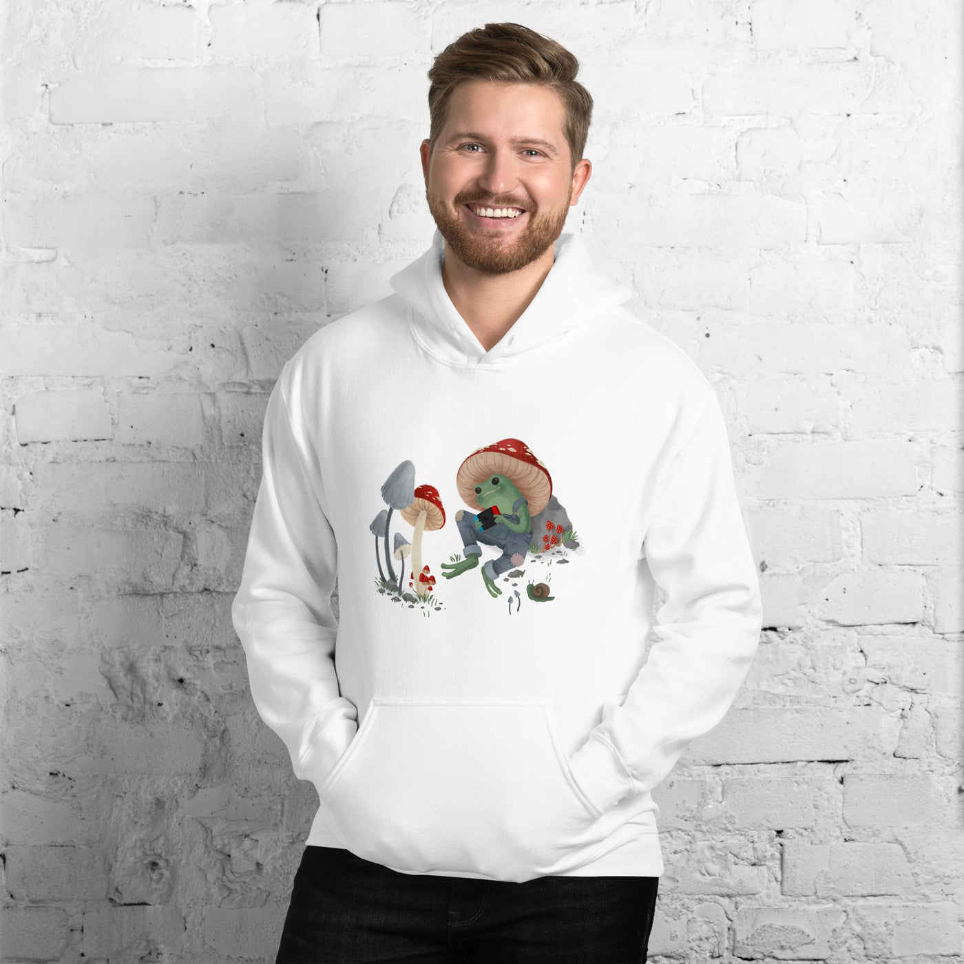 Cottagecore Frog | Unisex Hoodie | Cozy Gamer Threads and Thistles Inventory 