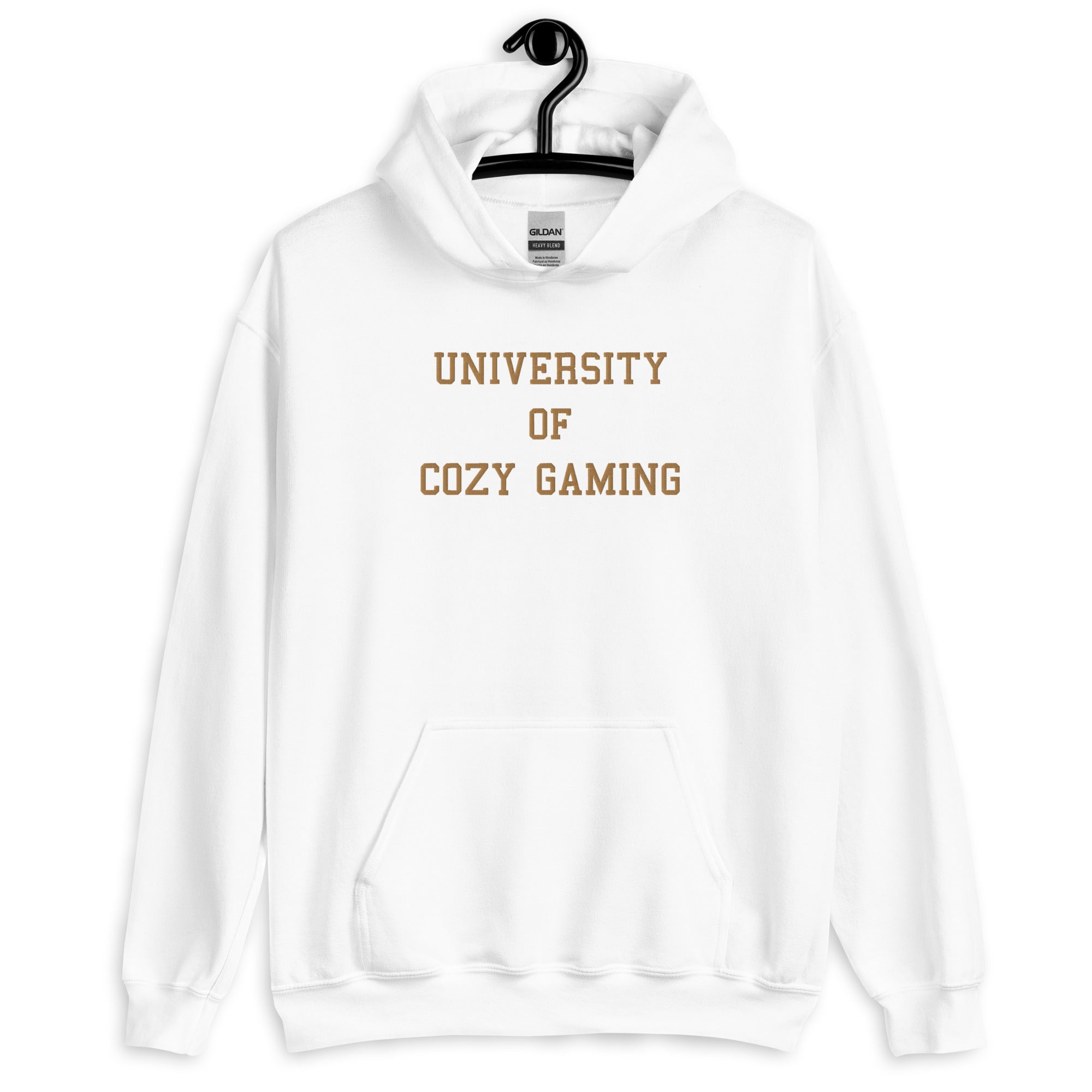 University of Cozy Gaming | Embroidered Unisex Hoodie | Cozy Gamer Threads and Thistles Inventory 