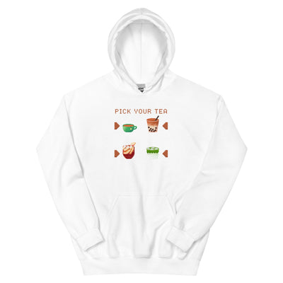 Pick Your Tea | Unisex Hoodie | Cozy Gamer Threads & Thistles Inventory White S 