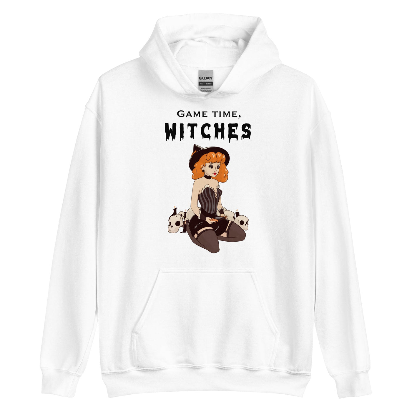 Game Time, Witches | Fall Unisex Hoodie Threads & Thistles Inventory White S 