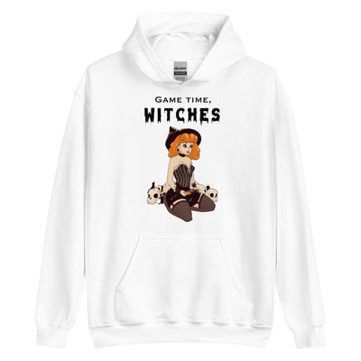 Game Time, Witches | Fall Unisex Hoodie Threads & Thistles Inventory White S 