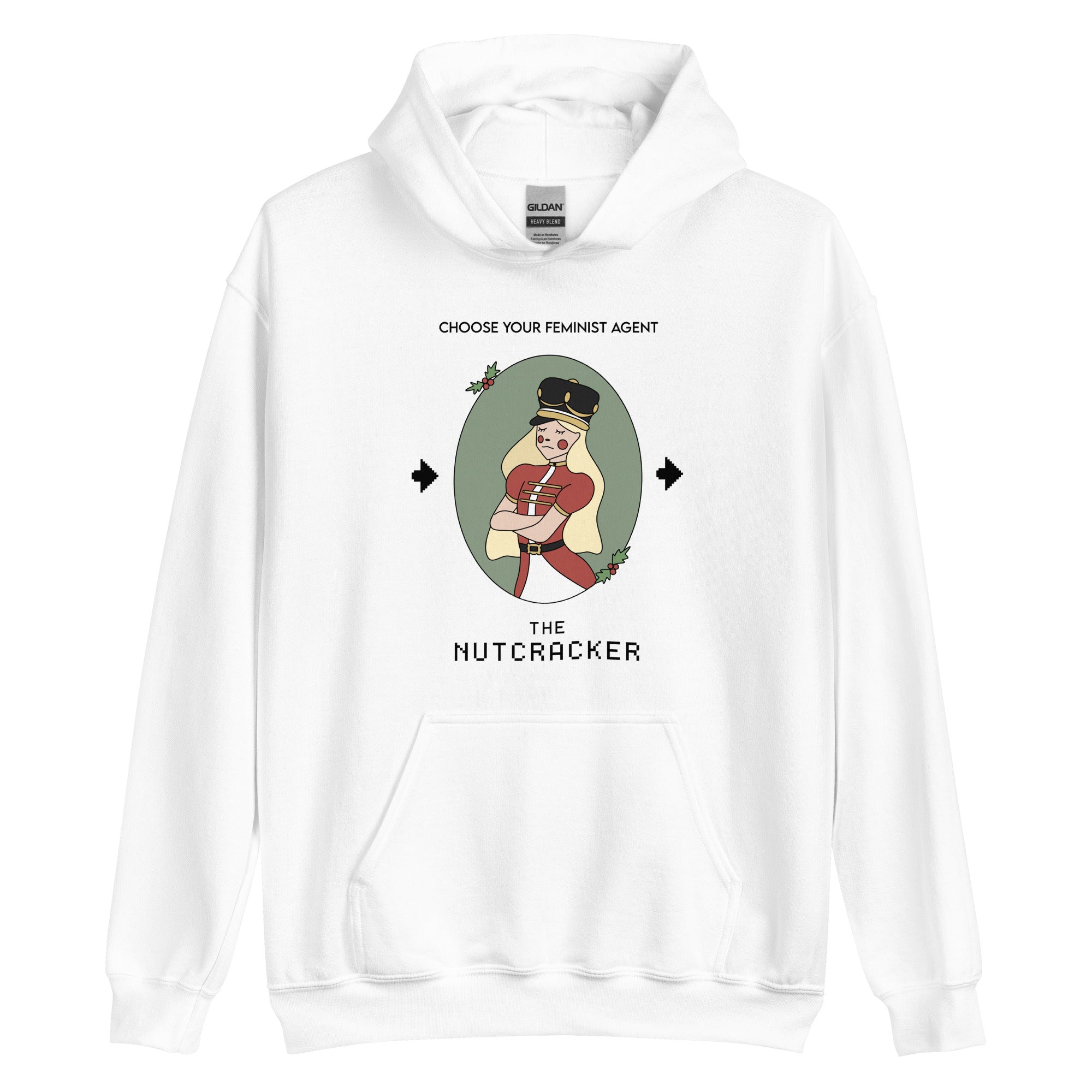 The Nutcracker | Unisex Hoodie | Feminist Gamer Christmas Threads & Thistles Inventory White S 
