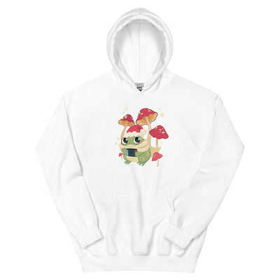 Christmas Frog | Cozy Gamer Christmas | Unisex Hoodie Hoodie Threads & Thistles Inventory White S 