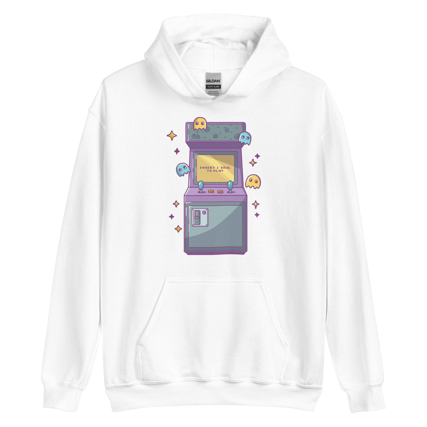 Insert 1 Soul to Play | Unisex Hoodie | Retro Gaming Threads & Thistles Inventory White S 