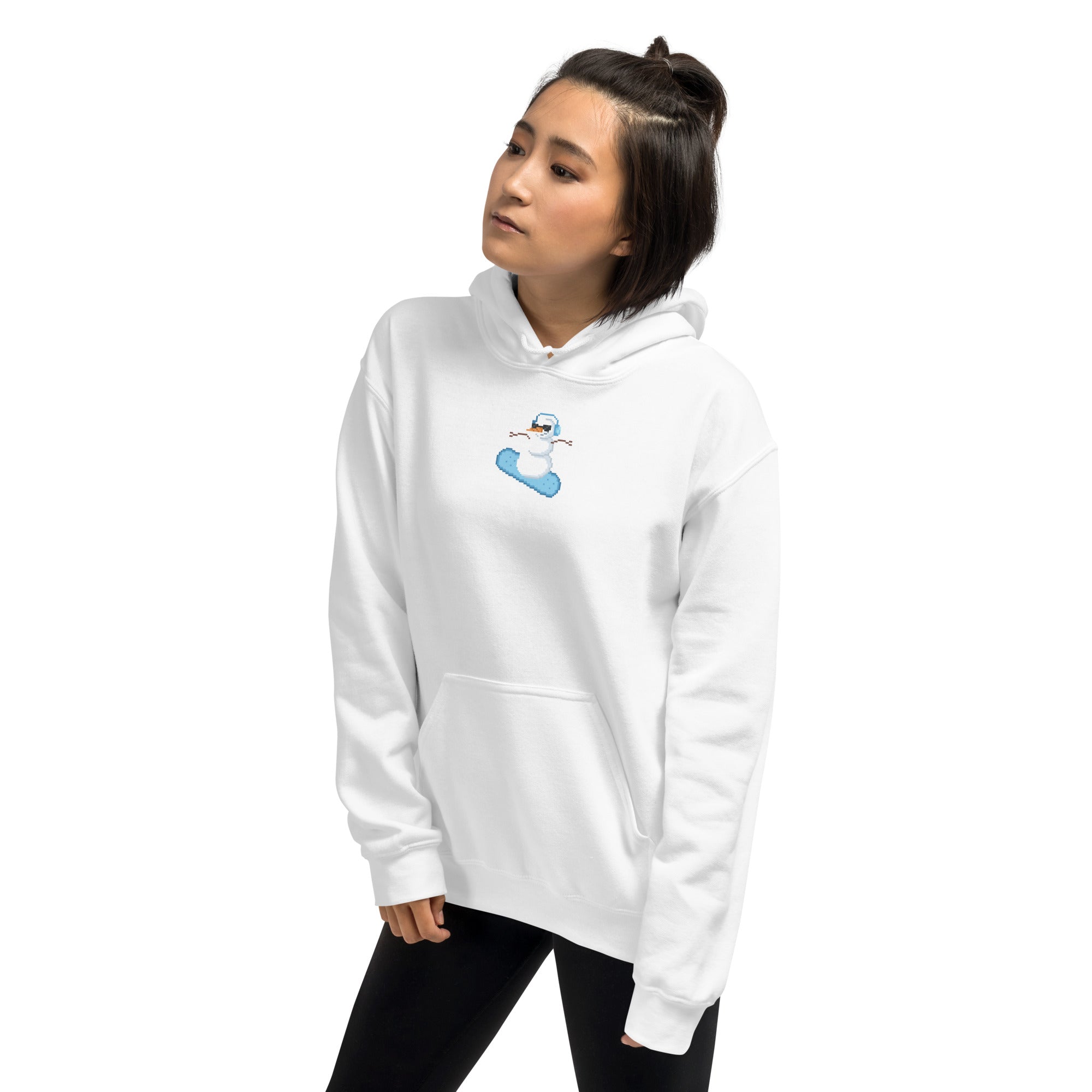 Pixel Snowman | Christmas Unisex Hoodie Threads & Thistles Inventory 