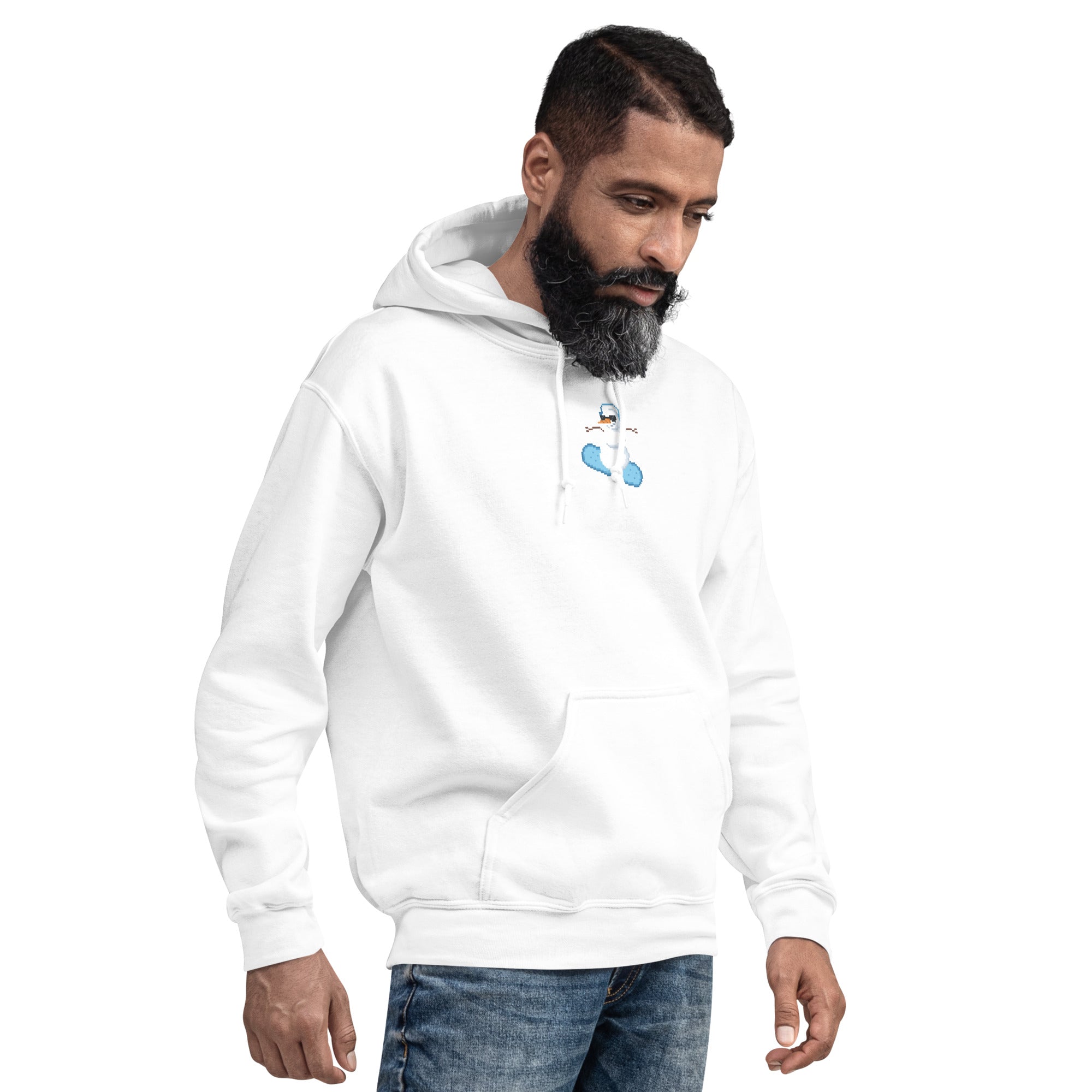 Pixel Snowman | Christmas Unisex Hoodie Threads & Thistles Inventory 