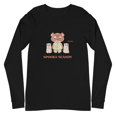 Spooky Season | Unisex Long Sleeve Tee | Animal Crossing Fall Cozy Gamer Threads and Thistles Inventory Black XS 