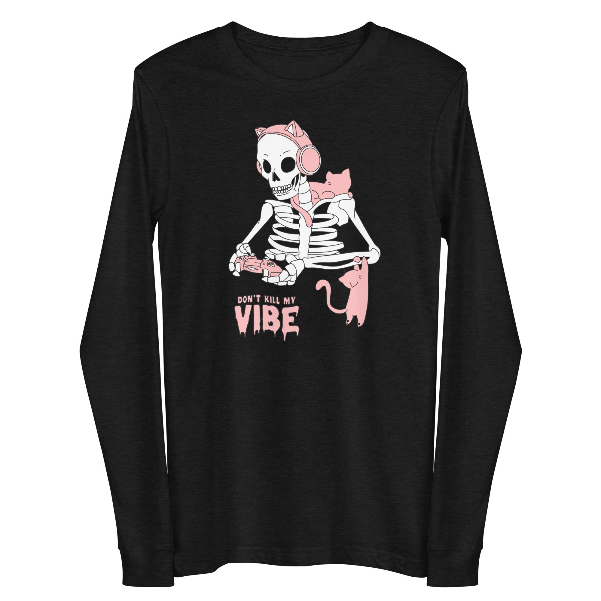 Don't Kill my Vibe | Fall Unisex Long Sleeve Tee Threads & Thistles Inventory Black Heather XS 