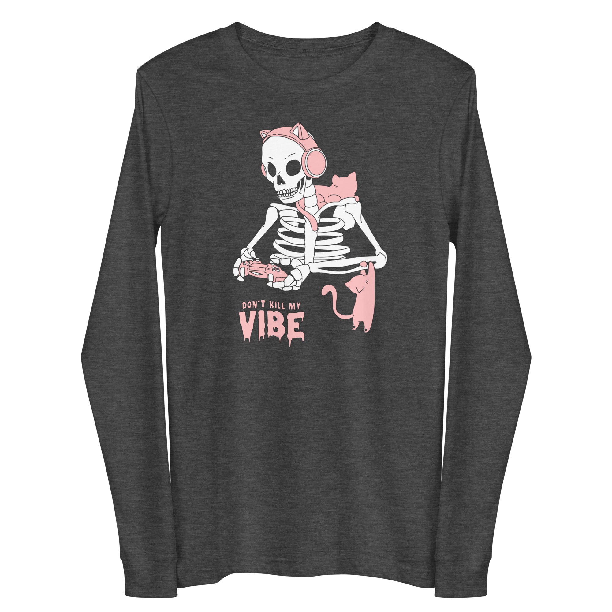 Don't Kill my Vibe | Fall Unisex Long Sleeve Tee Threads & Thistles Inventory Dark Grey Heather XS 
