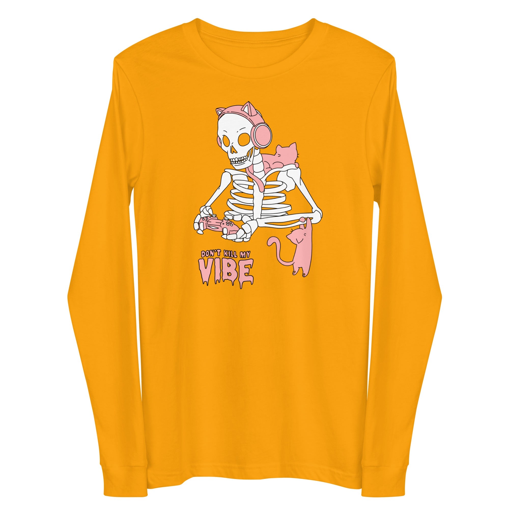 Don't Kill my Vibe | Fall Unisex Long Sleeve Tee Threads & Thistles Inventory Gold XS 