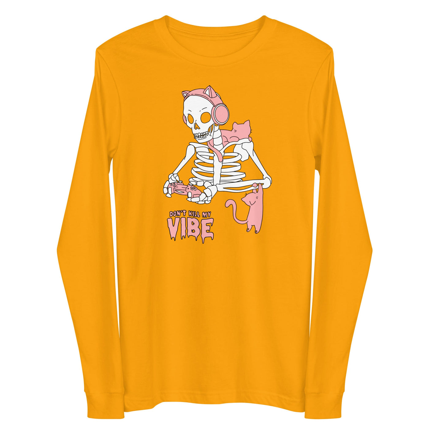 Don't Kill my Vibe | Fall Unisex Long Sleeve Tee Threads & Thistles Inventory Gold XS 