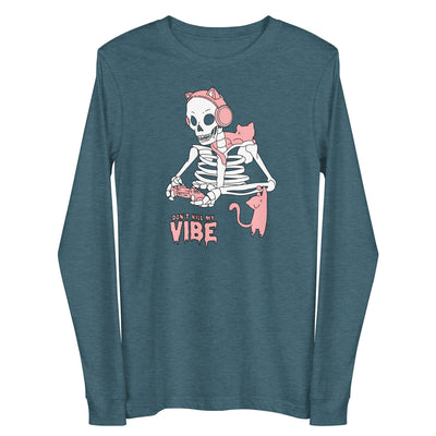 Don't Kill my Vibe | Fall Unisex Long Sleeve Tee Threads & Thistles Inventory Heather Deep Teal XS 