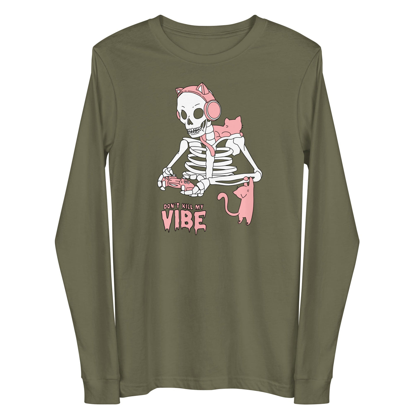 Don't Kill my Vibe | Fall Unisex Long Sleeve Tee Threads & Thistles Inventory Military Green XS 