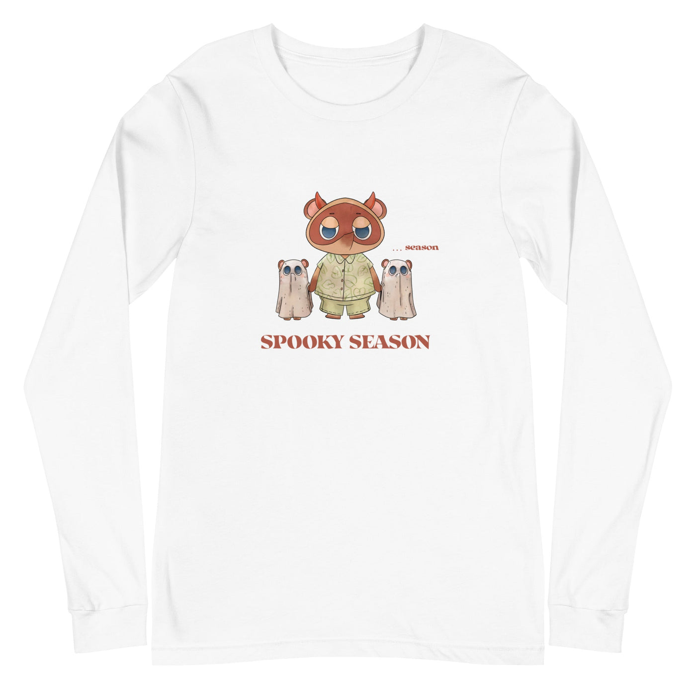 Spooky Season | Unisex Long Sleeve Tee | Animal Crossing Fall Cozy Gamer Threads and Thistles Inventory White XS 