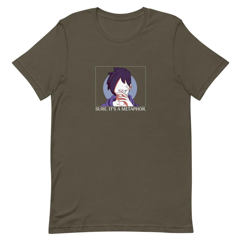 Sebastian's Metaphor | Short-Sleeve Unisex T-Shirt | Stardew Valley Threads and Thistles Inventory Army S 