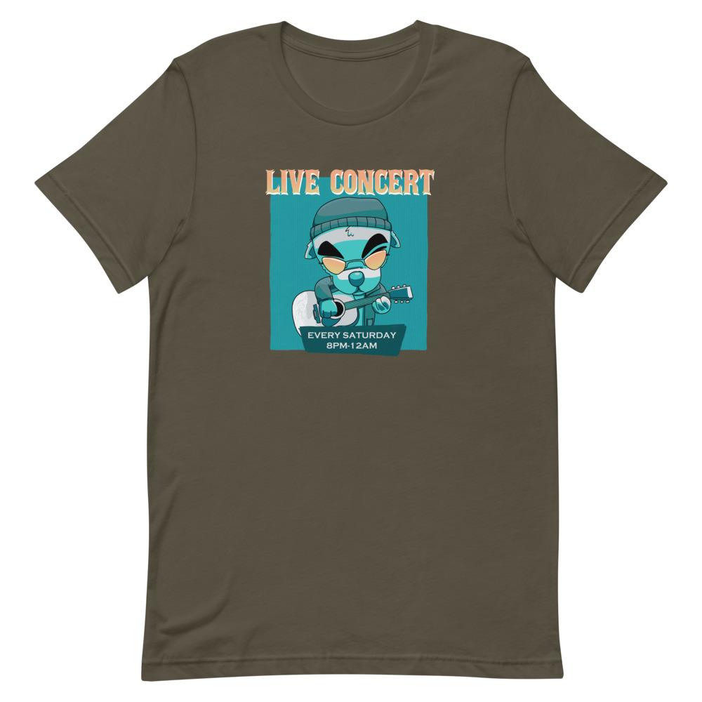 Live Concert | Short-Sleeve Unisex T-Shirt | Animal Crossing Threads and Thistles Inventory Army S 