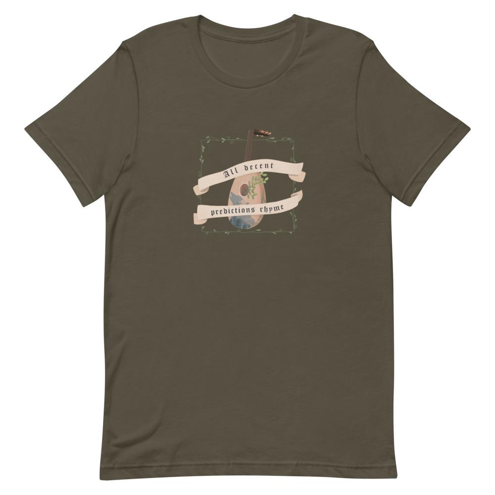 Predictions Rhyme | Short-Sleeve Unisex T-Shirt | The Witcher Threads and Thistles Inventory Army S 