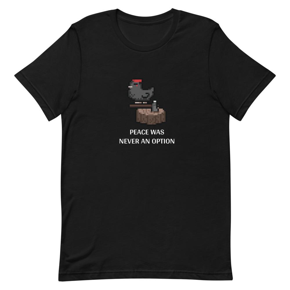 Peace Was Never an Option | Short-Sleeve Unisex T-Shirt | Stardew Valley Threads and Thistles Inventory Black S 