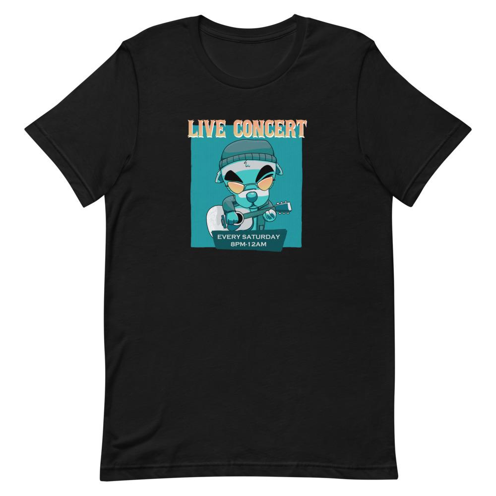 Live Concert | Short-Sleeve Unisex T-Shirt | Animal Crossing Threads and Thistles Inventory Black S 