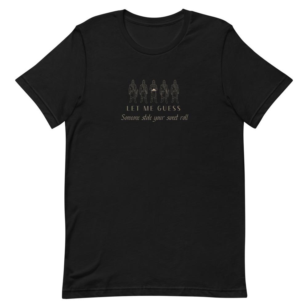 Sweet Roll | Short-Sleeve Unisex T-Shirt | Skyrim Threads and Thistles Inventory Black S 