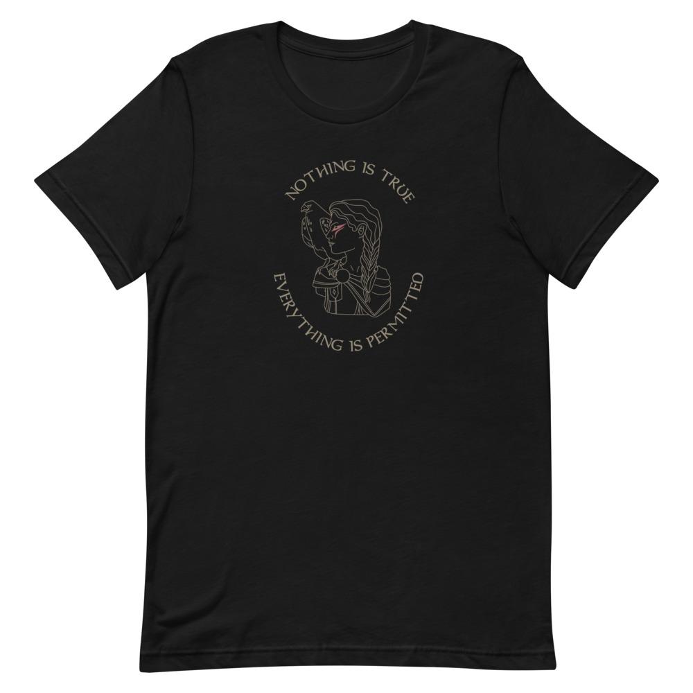 Nothing is True | Short-Sleeve Unisex T-Shirt | Assassin's creed Threads and Thistles Inventory Black S 